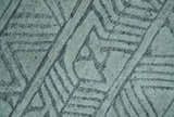 Modern Geometrical Silver and Gray Chevron Design Hand Carved wool Rug