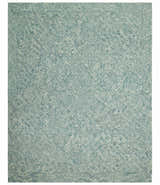 Modern Geometrical Teal and Ivory Hand Tufted Custom Made wool area rug