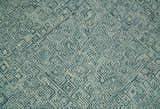 Modern Geometrical Teal and Ivory Hand Tufted Custom Made wool area rug