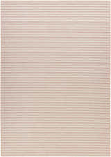 Close-up of the Greg Pink Area Rug, featuring a subtle striped pattern in cloud gray, lambswool, and pink hues. Design-Rectangle-517