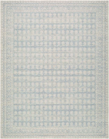 Alo Nabela Noor Home x LIVABLISS NBAL-2303 Area Rug. Machine woven rug in sky blue and off-white with traditional paisley pattern. Design-Rectangle-71010