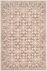 Close-up of the Aram Machine Woven Nabela Noor Home x LIVABLISS NBAR-2307 Area Rug. Features dark brown, medium brown, and gray tones. Design-Rectangle-221