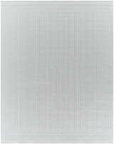 Close-up of the Nuela Light Gray Area Rug, featuring a geometric diamond and stripe pattern in cream and peach tones. Design-Rectangle-71010