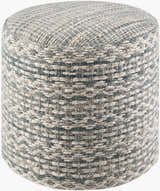 Dark Gray Rustic Pouf with cotton details for casual extra seating or footrest