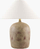 Deep Orange Traditional Table Lamp with linen details for bedside or console tables
