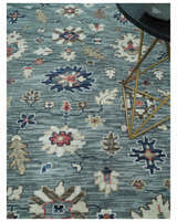 Antique look Gray Silver, Ivory and Beige Hand Knotted Traditional Oushak custom Made Wool Area Rug