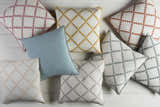 Artemas Beige Diamond White Throw Pillow - Clearance