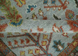 Ready to Ship Tree of Life Hand Knotted Silver, Brown and Rust Traditional Oushak Wool Rug