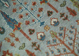 Ready to Ship Tree of Life Hand Knotted Silver, Brown and Rust Traditional Oushak Wool Rug