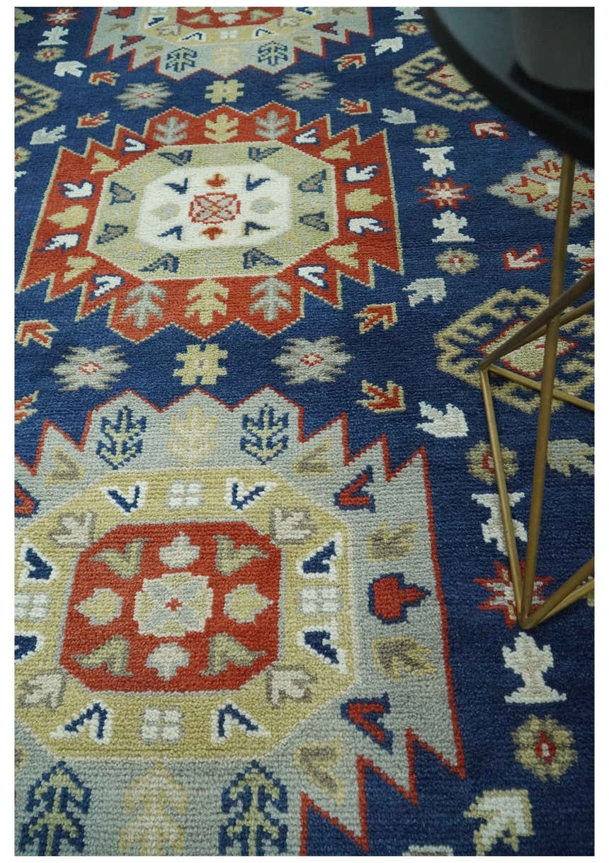 Red, Brown and Olive Traditional Hand knotted Custom Made Wool Area Rug