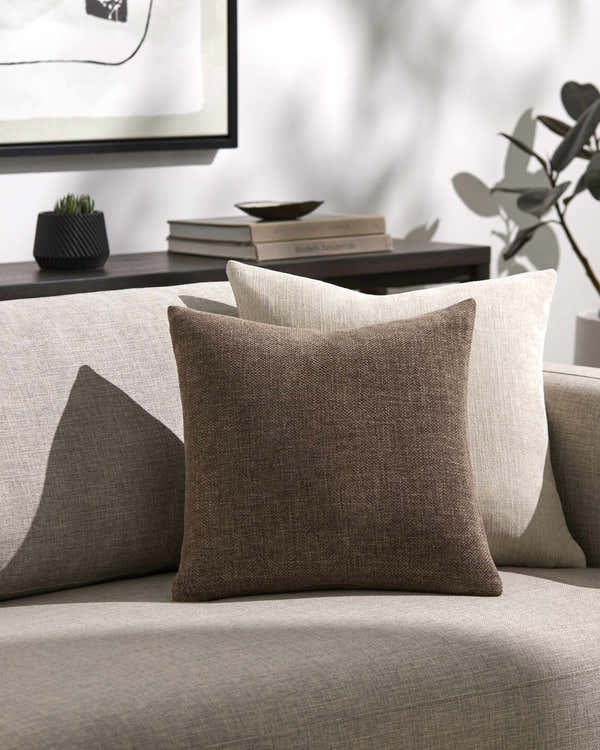 Reijo Brown Linen Look Accent Pillow - Clearance
