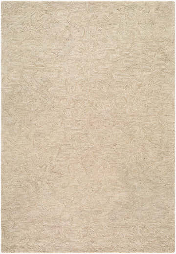 Close-up of the Neutral Edit Handmade Rachel Zoe x LIVABLISS RZNE-2302 Area Rug, showing beige wool texture and subtle pattern. Design-Rectangle-576