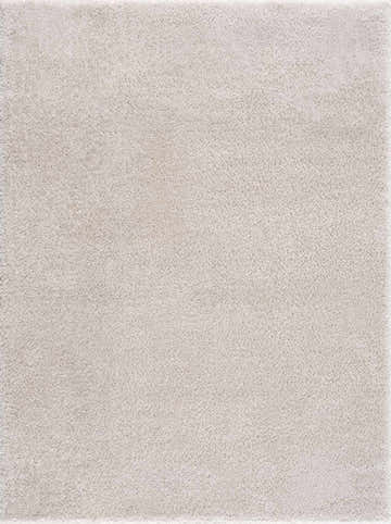 Close-up of the Velora Light Beige Wavy Abstract rug. Minimalist design with a soft, textured polyester shag. Design-Rectangle