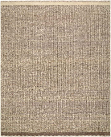 Close-up of the hand woven Anoush Area Rug. Charcoal, ivory, and sandstone wool rug with a traditional farmhouse style. Design-Rectangle-810