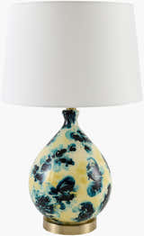 White Traditional Table Lamp with linen details for bedside or console tables