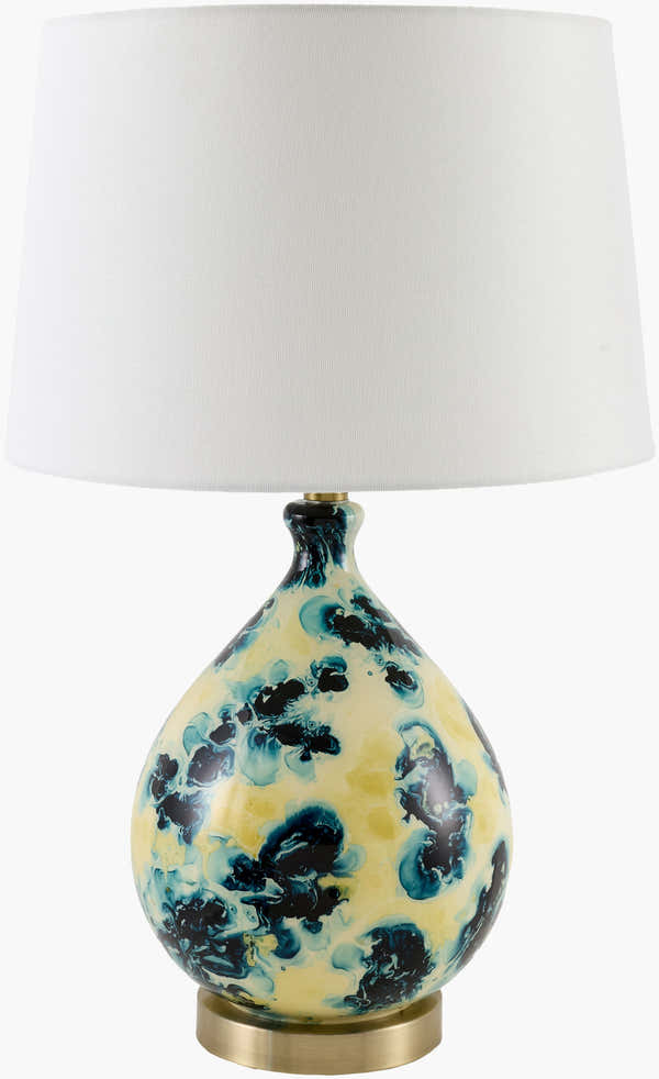 White Traditional Table Lamp with linen details for bedside or console tables
