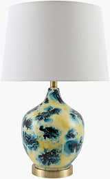 Muted Deep Teal Traditional Table Lamp with linen details for bedside or console tables