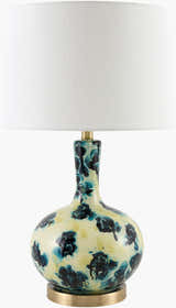 Soft White Traditional Table Lamp with linen details for bedside or console tables