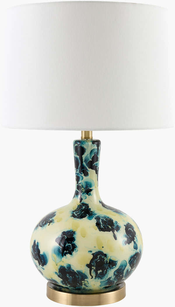 Soft White Traditional Table Lamp with linen details for bedside or console tables