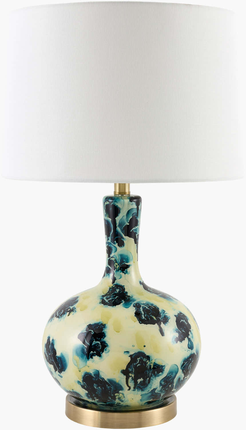 Soft White Traditional Table Lamp with linen details for bedside or console tables
