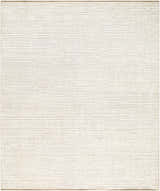 Close-up of the Halina Area Rug. Hand-knotted wool rug in beige, ivory, and sandstone with a subtle grid pattern. Design-Rectangle-810