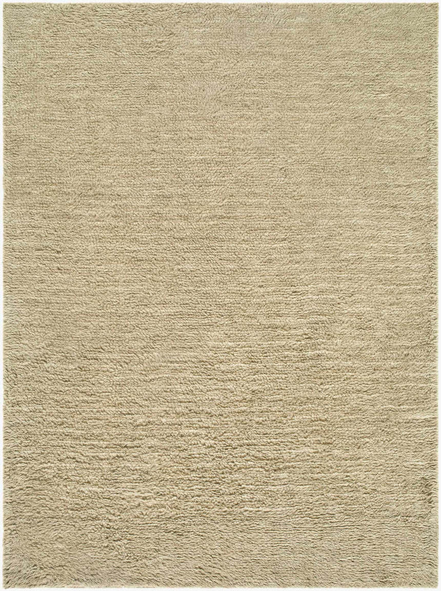 Close-up of the hand woven Kanuha Washable Area Rug. Beige, cream, and sandstone tones create a textured, contemporary design. Design-Rectangle