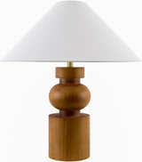 Orange Modern Table Lamp with linen details for bedside or console tables