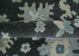 Antique look Black, Beige and Silver Hand Knotted Traditional Oushak Multi Size Wool Area Rug