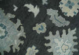 Antique look Black, Beige and Silver Hand Knotted Traditional Oushak Multi Size Wool Area Rug