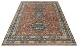 Traditional Floral Rust, Charcoal and Ivory Hand knotted Custom Made wool Area Rug