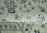 Tree of Life Hand Knotted Ivory and Charcoal Traditional Oushak Custom Made Wool Rug