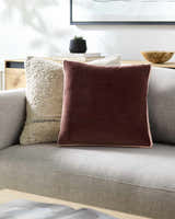 Rosten Rust Vertical Pleated Texture Modern Cotton Accent Pillow - Clearance