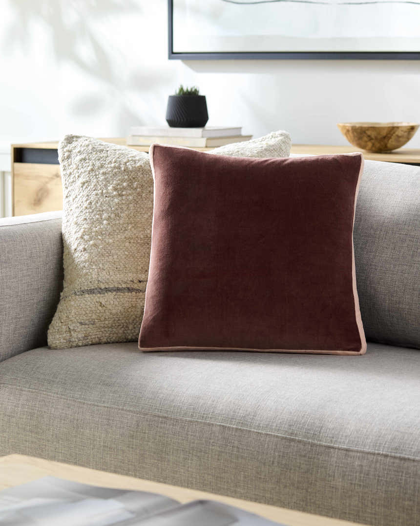 Rosten Rust Vertical Pleated Texture Modern Cotton Accent Pillow - Clearance