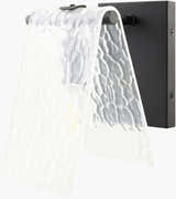 Deep White Modern Wall Sconce with glass details for hallway or bedroom lighting