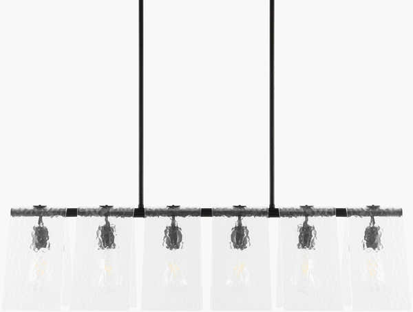 Soft White Modern Chandelier with glass details for dining or living rooms