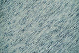 Custom Made Ivory and Blue Abstract Hand Tufted Natural Wool Area Rug