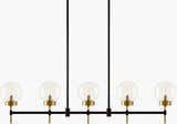 Tan Rustic Chandelier with glass details for dining or living rooms