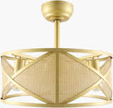 Tan Coastal Chandelier with rattan details for dining or living rooms
