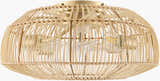 Orange Coastal Chandelier with rattan details for dining or living rooms
