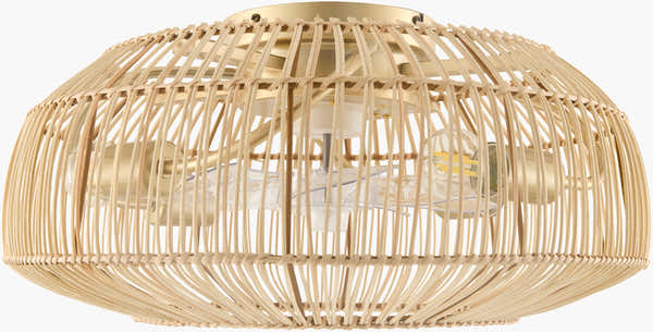 Orange Coastal Chandelier with rattan details for dining or living rooms