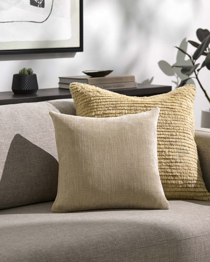 Zihna Beige Throw Pillow - Clearance