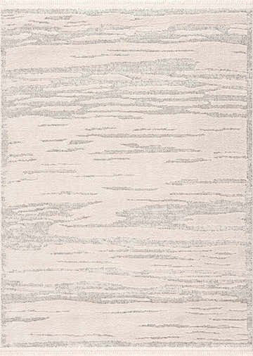 Close-up of Lave Bone Area Rug. Neutral bone color with subtle, textured horizontal pattern. Machine woven polypropylene rug. Design-Rectangle-46