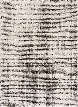 Close-up of the Keita Cream & Black Grid Plush Rug. Features a geometric grid pattern and plush texture. Design-Rectangle-537