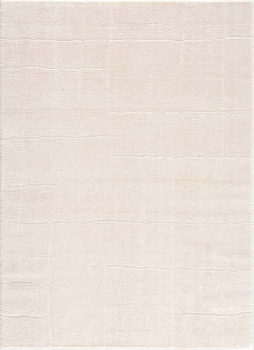 Close-up of the Koume Ivory Area Rug, showing its textured, subtle grid pattern and soft beige and off-white colors. Design-Rectangle-537