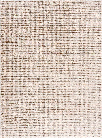 Close-up of the Keita Cream & Brown Area Rug showing a geometric, grid-like pattern and textured weave. Design-Rectangle-537