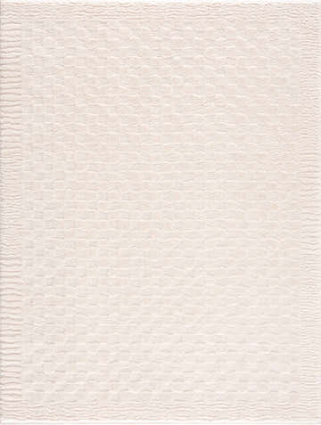 Close-up of the Leryn Ivory Checkered Area Rug, showing its geometric pattern and soft beige and ivory colors. Design-Rectangle-537