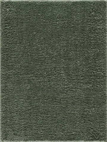 Close-up of the Faina Solid Green Shag Washable Area Rug, showing its plush texture and rich, solid green color. Design-Rectangle-46