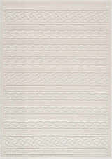 Close-up of the Fadey White 3D Washable Rug, showcasing its geometric pattern and soft, textured weaves. Design-Rectangle-537