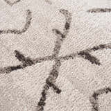 Close-up of the Azzan Cream & Charcoal Area Rug showing its textured weave and Southwestern-inspired charcoal pattern. Texture