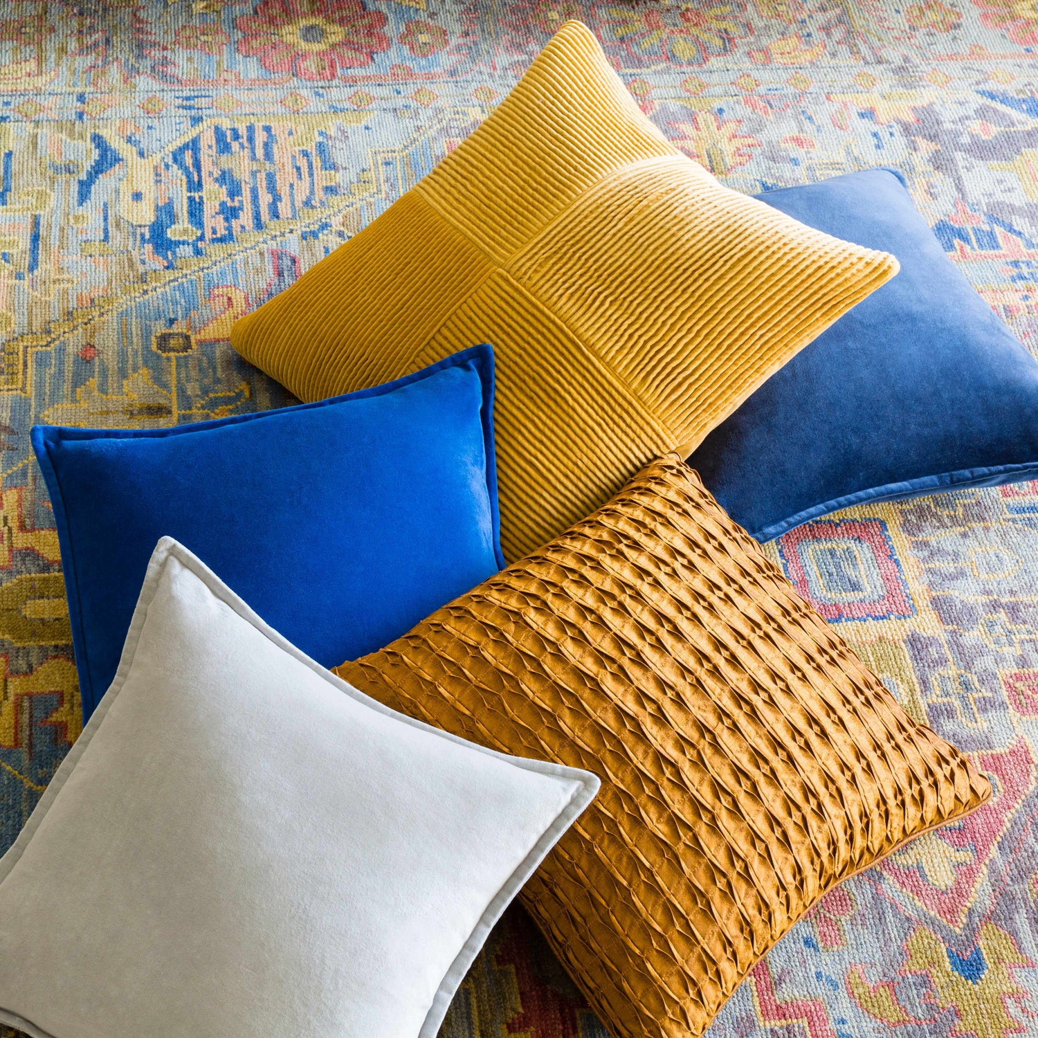 Cade Mustard Square Throw Pillow - Clearance
